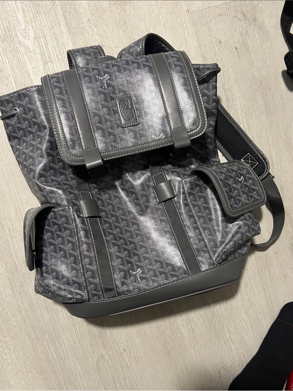 Goyard Gray Signature Canvas Backpack